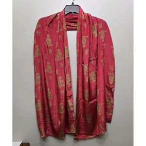 Lauren Ralph Lauren LRL Red And Gold Equestrian Emblem Silk Scarf 20x74" Rare